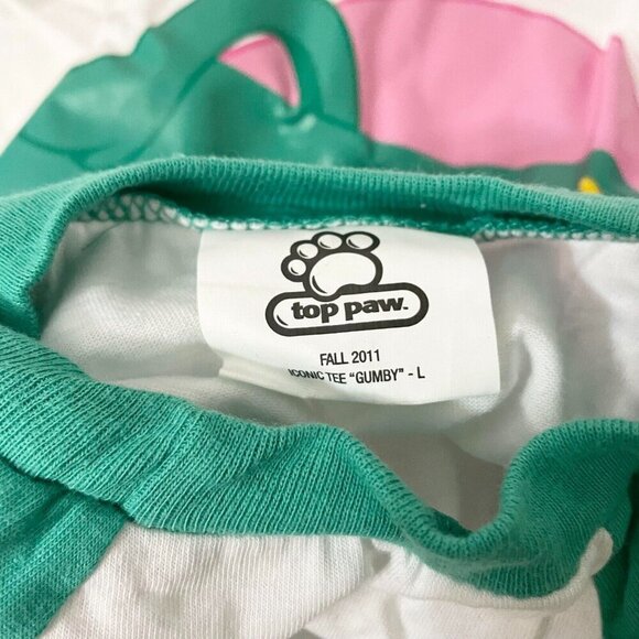 2011 Top Paw Rock N Retro Dog T Shirt Size Large Gumby and Pokey - Picture 12 of 16